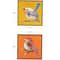 12" x 13" Multicolor Bird 3D Textured Canvas Wall Art Set with Black Frame and Gold Foil Accents